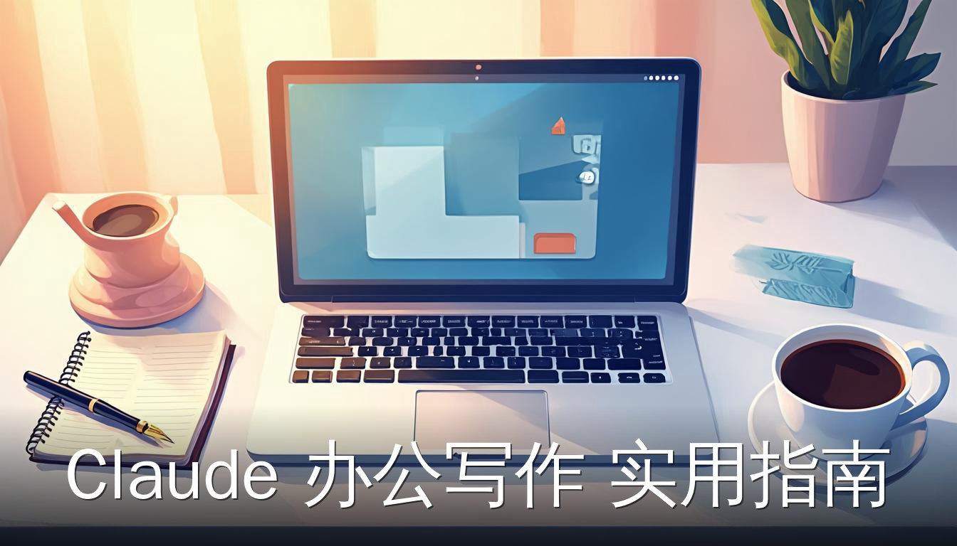 Claude 办公写作实用指南 展示笔记本电脑和办公用品