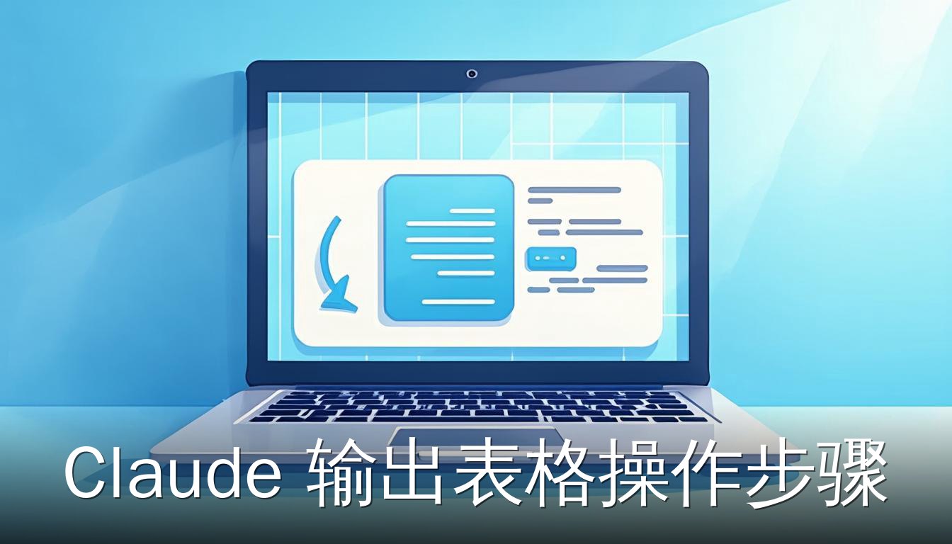 Claude 输出表格操作步骤 示意图，展示从输入提示到生成表格的过程