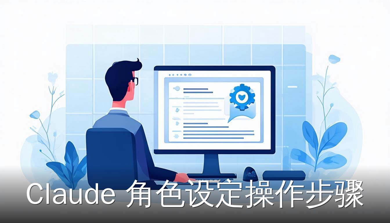 Claude角色设定操作步骤的示意图，展示用户与Claude界面互动