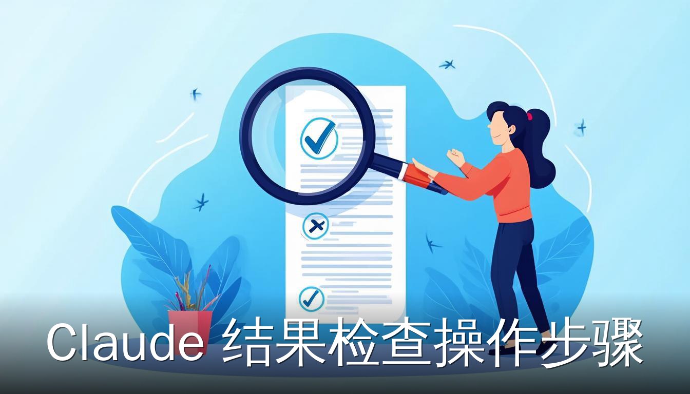 Claude 结果检查操作步骤 人物用放大镜检查文档